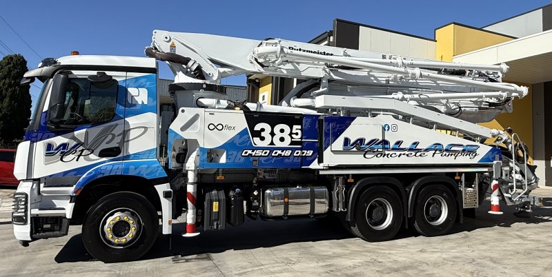WCP038 - 38m Truck Mounted Boom Pump - Wallace Concrete Pumping Contractor Services Sydney