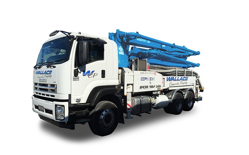 WCP030 - 30m Isuzu FXZ 1500 Boom Pump - Wallace Concrete Pumping Contractor Services Sydney